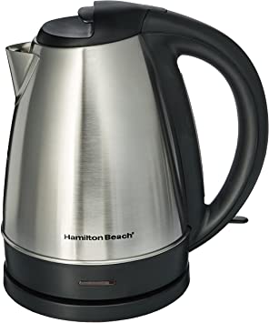 Hamilton Beach Electric Tea Kettle, Water Boiler & Heater, 1.7 L, Cordless, Auto-Shutoff & Boil-Dry Protection, Stainless Steel (40989)