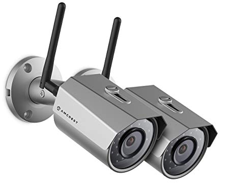 2-Pack Amcrest ProHD Outdoor 3-Megapixel (2304 x 1296P) WiFi Wireless IP Security Bullet Camera - IP67 Weatherproof, 3MP (1080P/1296P), 2PACK-IP3M-943S (Silver