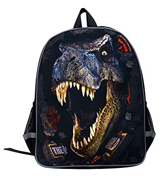 Moolecole Unisex 3D Dinosaur Print Children School Backpack Kids Rucksack Daypack Toddlers Nursery School Bag