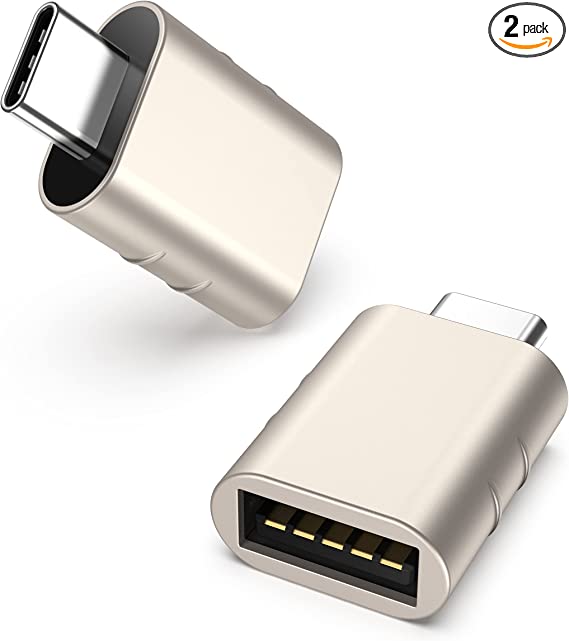 Syntech USB C to USB Adapter Pack of 2 USB C Male to USB3 Female Adapter Compatible with MacBook Pro 2021 iMac iPad Mini 6/Pro MacBook Air 2022 and Other Type C or Thunderbolt 4/3 Devices Starlight