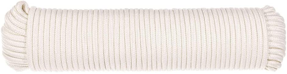 Solid Braid Synthetic Clothesline - (3/16 Inch x 100 Feet) - Crescent Braided Polyester