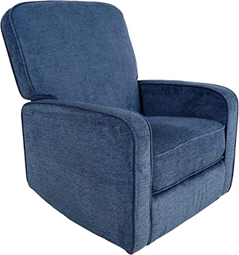 JC HOME Mercury Home Theater Seating Glider Recliner with 360 Degree Swivel, Blue