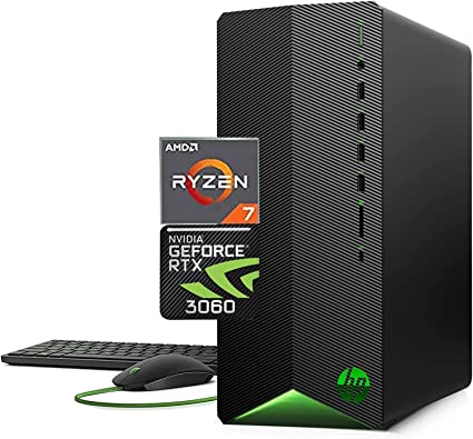 HP Pavilion Gaming Desktop, AMD Ryzen 7 5700G, NVIDIA GeForce RTX 3060, 64GB RAM, 1TB SSD, 1TB HDD, Windows 11 Pro, Wi-Fi 5, Bundle with JAWFOAL