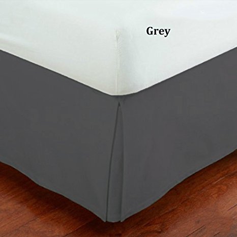 Fancy Collection King Size Easy Care Tailored Microfiber 14-inch Bed Skirt Solid Gray