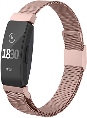 CCnutri Compatible with Fitbit Inspire HR Bands, Stainless Steel Loop Metal Mesh Bracelet for Fitbit Inspire and Ace 2 Replacement Wristbands for Women Men