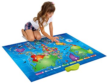 Push-To-Talk Kids World Map - Learn Over 1000 Facts & Quizzes About 92 Countries, Fun & Educational