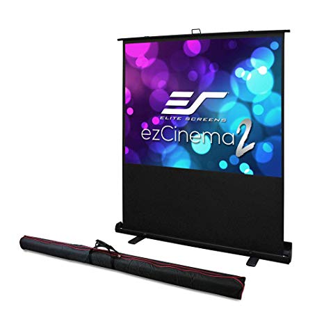 Elite Screens Ezcinema 2, Portable Manual Floor Pull Up with Scissor Backed Projector Screen, 84-Inch, Home Theater Office Classroom Projection Screen with Carrying Bag, F84XWV2