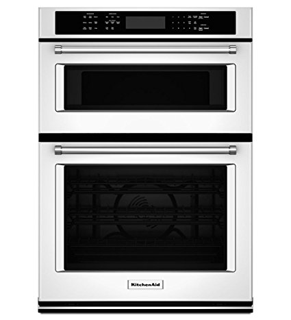 KITCHENAID KOCE500EWH 30" Double Electric Wall Oven with 5.0 cu. ft. Even-Heat True Convection Oven, 1.4 cu. ft. Microwave Convection Oven and Temperature Probe