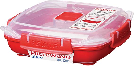 Sistema Microwave Cookware Plate, Small, 14.8 Ounce/ 1.85 Cup, Red