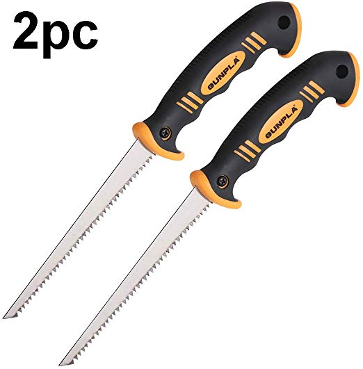 Gunpla 6" Pro Jab Saw, Sharp Drywall Hand Saw with Ergonomic soft-grip Handle Perfect For Sawing, Trimming, Gardening, Pruning & Cutting Wood, Wallboards & More - 2 Pieces