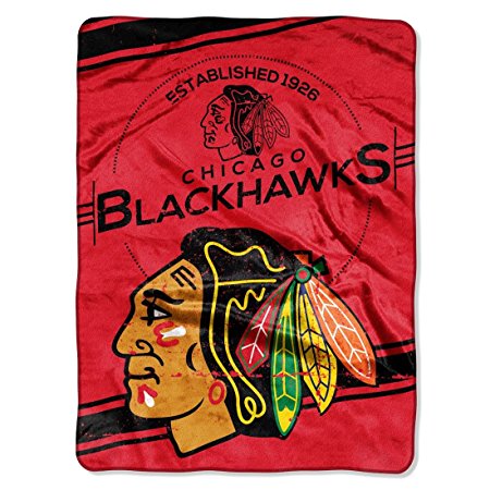 Northwest Company - Chicago Blackhawks 60"x80" Royal Plush Raschel Throw Blanket - Stamp Design