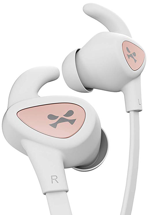 Ghostek Rush Series Bluetooth Wireless Sport Earbud Headphones for Women Girls – White/Rose | Comfortable Earbuds Perfect for Sports, Running, Jogging, Working Out
