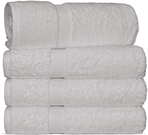 Chakir Turkish Linens Luxury Spa and Hotel Quality 100% Cotton Turkish Towels (Bath Towel - Set of 4, White)
