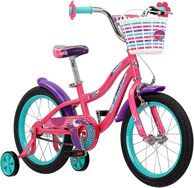 Schwinn Jasmine Girls Bike with Training Wheels, 16-Inch Wheels, Multiple Colors