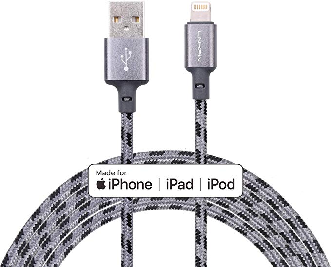 Lightning Cable [MFi Certified], LINKPIN iPhone Cable [5FT] Double Nylon Braided USB Fast Charging Cord, Compatible with iPhone 11/11 Pro / 11 Pro Max/XR / 8/8 Plus / 7/7Plus
