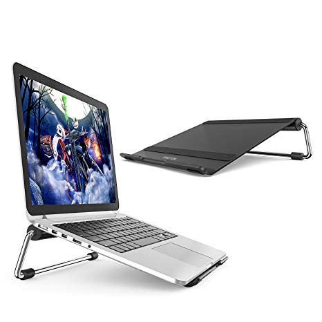 Laptop Stand, OMOTON Adjustable Multi-Angle Aluminum Notebook Computer Stand, Fits MacBook and Laptops up to 17 inches, Black