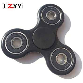 CZYY Black Tri-Spinner Fidget EDC ADHD Focus Toy Non-3D Printed Ultra Durable High Speed Si3N4 Hybrid Ceramic Bearing 1-3 Min Spins