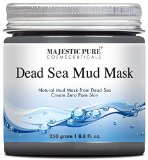 Majestic Pure Dead Sea Mud Mask 88 Oz - Spas Premium Quality Facial Cleanser for All Skin Types - 100 Natural Formula Absorbs Excess Oil and Removes Dead Skin Cells to Reveal Fresh and Soft Skin