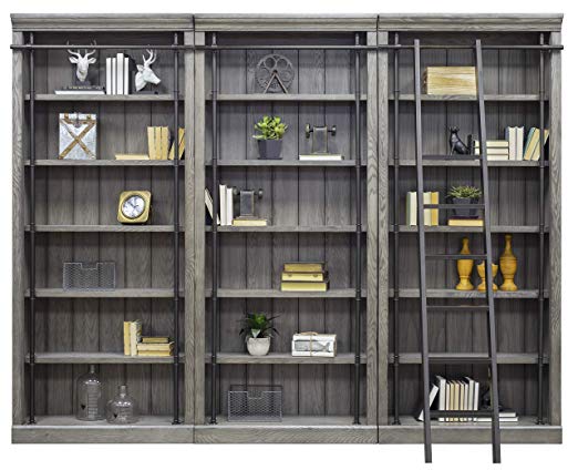 Martin Furniture AE4094Gx3-AE402 Avondale 3 Bookcase Wall Gray