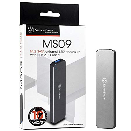SilverStone Technology M.2 SATA SSD USB 3.1 Gen 2 Enclosure - RL-MS09C