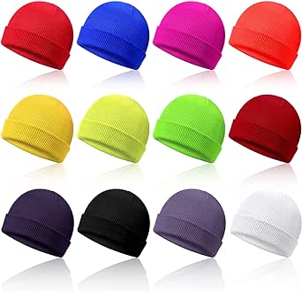 12 Pieces Toddler Beanie for Baby Kids Boys Girls Beanies Winter Knitted Skull Caps Hats, 12 Colors, Chic Color, Medium