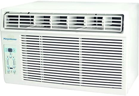 Keystone 8,000 BTU Window-Mounted Air Conditioner with Follow Me LCD Remote Control, White