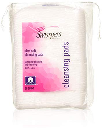 Swisspers Premium Cotton Facial Cleansing Pad, 50 Count