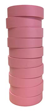 TradeGear Electrical Tape PINK MATTE – 10 Pk Waterproof, Flame Retardant, Strong Rubber Based Adhesive, UL Listed – Rated for Max. 600V and 80oC Use – Measures 60’ x 3/4" x 0.07"