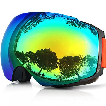 ZIONOR Lagopus X4 Ski Snowboard Goggles Anti-fog Magnet Lens-swapping Tech 100% UV400 Protection Smooth Air-flow Panoramic View Adjustable Strap for Skiing Snowboarding Unisex