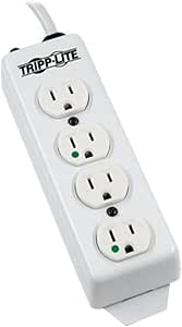 Tripp Lite Safe-IT Hospital-Grade Power Strip, 4 Hospital-Grade Green-Dot Outlets, UL 1363 Compliant, 15 Foot / 4.57M Cord, Life Limited Manufacturer's Warranty (PS-415-HG)