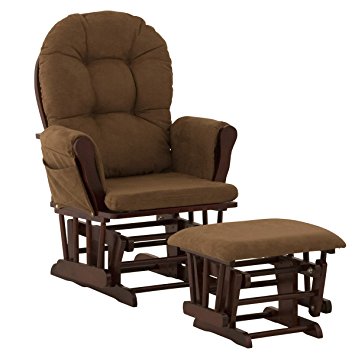 Stork Craft Hoop Glider and Ottoman, Cherry/Chocolate