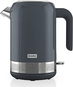 Breville High Gloss Electric Kettle | 1.7L | 3kW Fast Boil | Grey & Stainless Steel [VKT154]