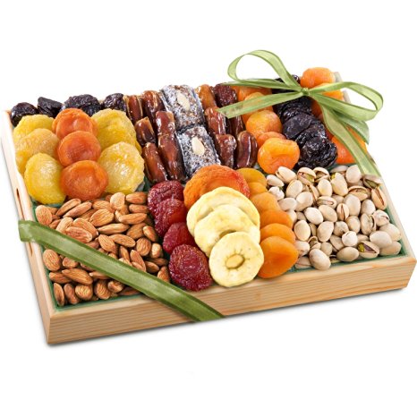 Golden State Fruit Pacific Coast Deluxe Dried Fruit Tray with Nuts Gift