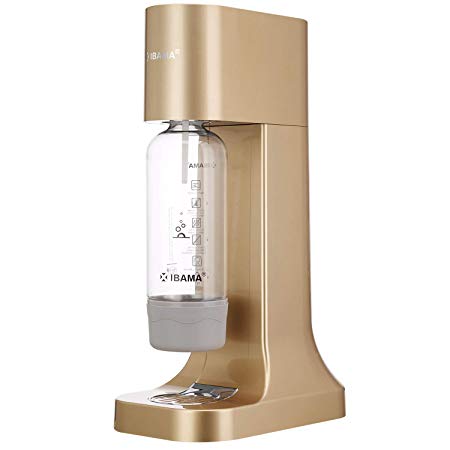 IBAMA Sparkling Water Maker with 1 PET Bottle, Soda Water Maker Sparkling Water Machine for Home/Office/Party - Champagne Gold