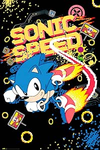 Sonic The Hedgehog - Gaming/TV Show Poster (Sonic Speed) (Size: 24" x 36")