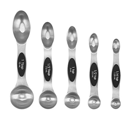 Magnetic Measuring Spoons, Alotpower Stainless Steel Measuring Spoons Measuring Spoon Set of 5 for Measuring Dry and Liquid Ingredients on Cooking and Baking