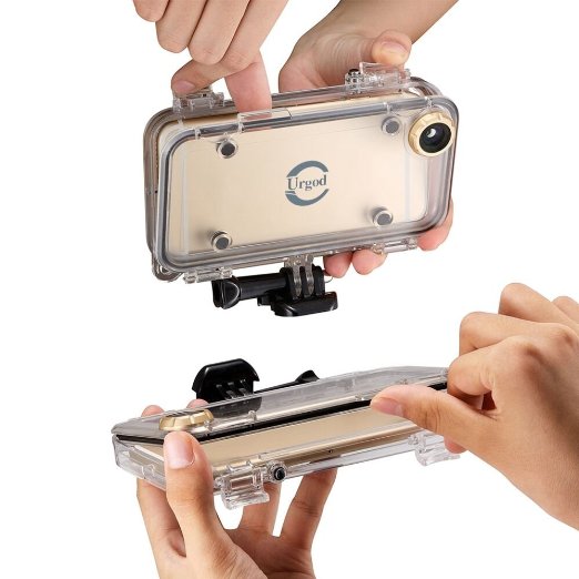 Urgod iPhone 6/6S Case: WaterProof, ShockProof, GoPro Accessories Compatible,with 170 Degrees Wide Angle Lens