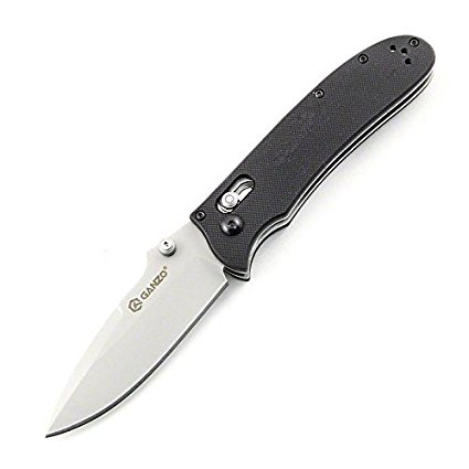 Ganzo G704 Black Color Folding Knife Camping Knife Hunting Knife EDC Pocket G10 Handle.
