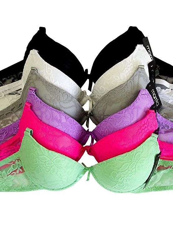 Women's Laced & Lace Trimmed Bras (Packs of 6) - Various Styles