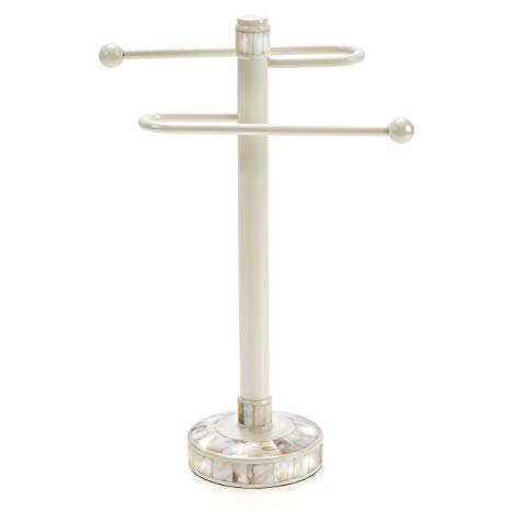 Creative Scents Milano Towel Stand, 4-Inch by 9.5-Inch by 13.75-Inch, Mother of pearl