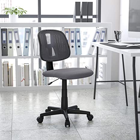 Flash Fundamentals Mid-Back Gray Mesh Swivel Task Office Chair with Pivot Back