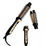 MHD Hair Flat IronampHair CurlerampHot Hair Brush 3 in 1 Ceramic Hair Straightener Comb Brush Dual Voltage 110V-240V Auto Shut Off 280F-400F Black and Sliver