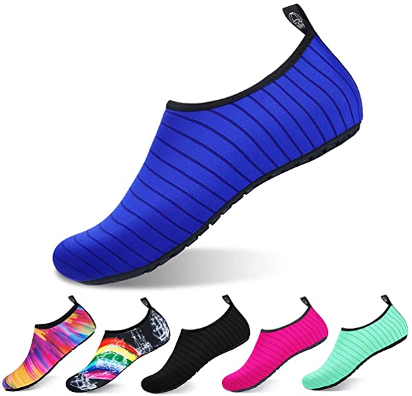 semai Water Shoes Quick-Dry Swimming Socks, Non-Slip Soft Beach Shoes Barefoot Water Sports Shoes Breathable Aqua Socks for Women Men Kids, Elastic Easy-fit Footwear for Beach Swimming Yoga Diving