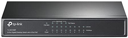 TP-Link 8-Port Gigabit Ethernet PoE Desktop Switch with 4-PoE Ports, Unmanaged (TL-SG1008P)