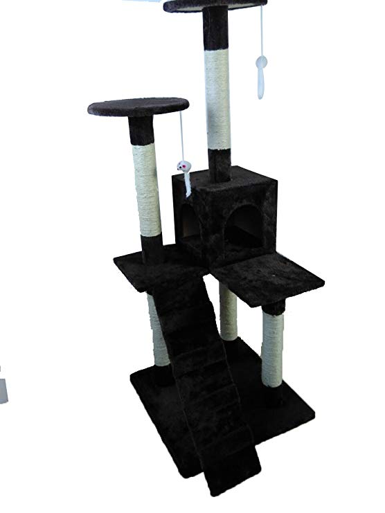 iPet 51“ Cat Tree Condo Scratching Post Cat Furniture Pet House Cat Exercise Tree Brown Color