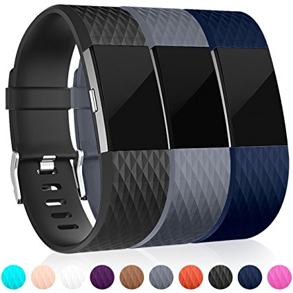 Maledan Replacement Bands for Fitbit Charge 2, 3 Pack