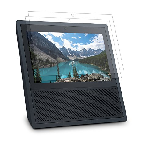YOSH Glass Screen Portector for Echo Show (2-pack), High Sensitivity, Strong Adhesion, High Clear Definition， Totally Bubble Free, Full Coverage-Edge to Edge, Cut Out for Camera