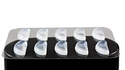 GMS Optical Short Anti-slip Adhesive Contoured Silicone Eyeglass Nose Pads for Sunglasses, Eyeglasses, Reading Glasses, and Spectacles - (18mm, Clear) (5 Pairs)