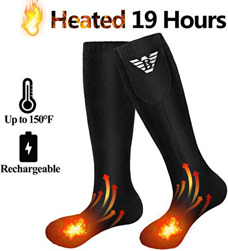 NiUB5 Heated Socks for Men & Women,Electric Heated Socks,Battery Heated Socks for Camping/Fishing/Cycling/Motorcycling/Skiing