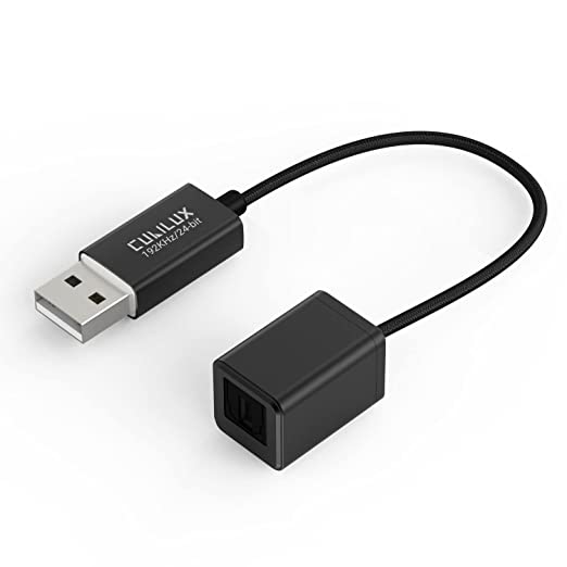 Cubilux USB A to TOSLINK Optical Audio Adapter with 192KHz/24bit DAC, USB Type A to SPDIF Digital Converter Compatible with Linux PS4/PS5 Lenovo HP Asus Dell PC Laptop Computer Surface